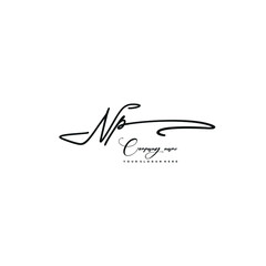 NP initials signature logo. Handwriting logo vector templates. Hand drawn Calligraphy lettering Vector illustration. © VOKE VICTORI