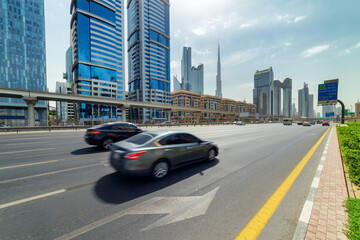 Wonderful view of Sheikh Zayed Road at downtown of Dubai