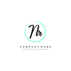 NR initials signature logo. Handwriting logo vector templates. Hand drawn Calligraphy lettering Vector illustration.