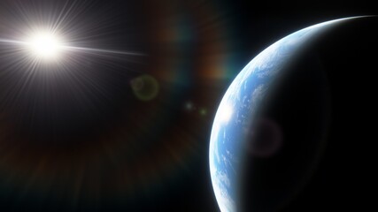 Universe filled with stars. Cosmic landscape, beautiful science fiction wallpaper with endless deep space. 3D render