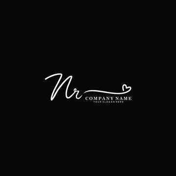 NR initials signature logo. Handwriting logo vector templates. Hand drawn Calligraphy lettering Vector illustration.