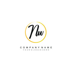 NW initials signature logo. Handwriting logo vector templates. Hand drawn Calligraphy lettering Vector illustration.