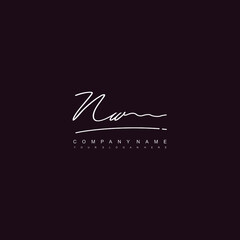 NW initials signature logo. Handwriting logo vector templates. Hand drawn Calligraphy lettering Vector illustration.