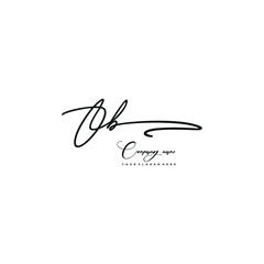 OB initials signature logo. Handwriting logo vector templates. Hand drawn Calligraphy lettering Vector illustration.