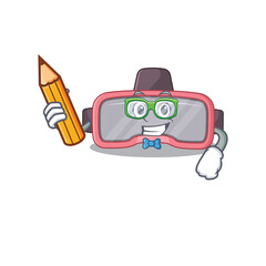 A student vr glasses mascot design study at home during pandemic