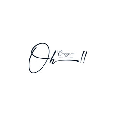 OH initials signature logo. Handwriting logo vector templates. Hand drawn Calligraphy lettering Vector illustration.