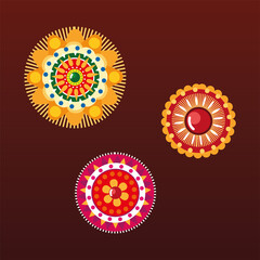 indian mandalas colorful vector design