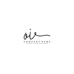 OI initials signature logo. Handwriting logo vector templates. Hand drawn Calligraphy lettering Vector illustration.