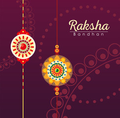 Raksha bandhan multicolored mandala flowers wristbands vector design