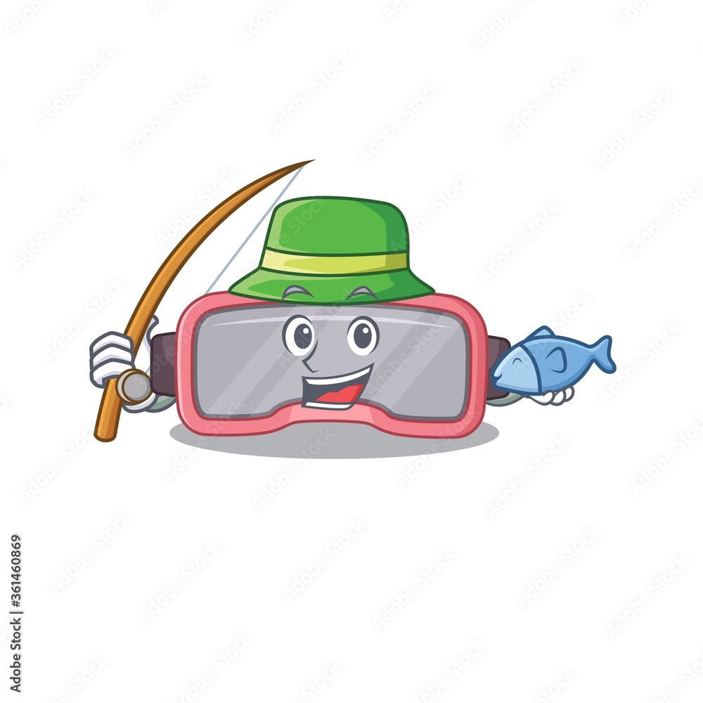 Canvas Prints cartoon design style of vr glasses ready goes to fishing