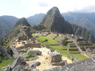 Fototapeta na wymiar Machu Picchu Peru Incan ruins and surrounding landscape 2019
