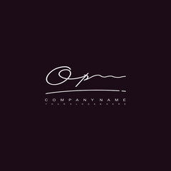 OP initials signature logo. Handwriting logo vector templates. Hand drawn Calligraphy lettering Vector illustration.