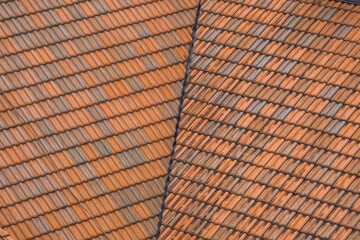 ヨーロッパの屋根瓦　European red tile pattern photo