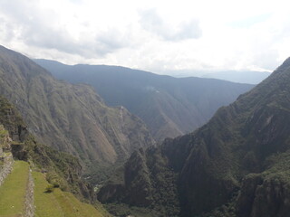 Obraz premium Machu Picchu Peru Incan ruins and surrounding landscape 2019