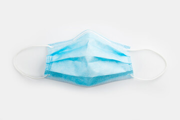 Doctor mask and corona virus protection on white background