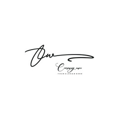 OW initials signature logo. Handwriting logo vector templates. Hand drawn Calligraphy lettering Vector illustration.
