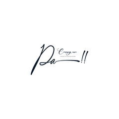 Fototapeta premium PA initials signature logo. Handwriting logo vector templates. Hand drawn Calligraphy lettering Vector illustration.