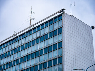 Windows of an office building in Gyor, Hungary