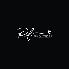 PF initials signature logo. Handwriting logo vector templates. Hand drawn Calligraphy lettering Vector illustration.