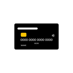 Black bank card. Vector flat illustrations. Online payment. Cash withdrawal. Finance.