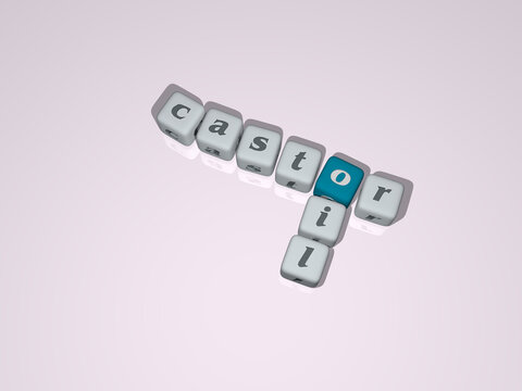 combination of CASTOR OIL built by cubic letters from the top perspective, excellent for the concept presentation. ancient and forum