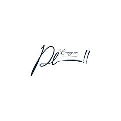 PL initials signature logo. Handwriting logo vector templates. Hand drawn Calligraphy lettering Vector illustration.