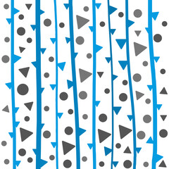 Blue Grey Lines Circles Triangles Square Background