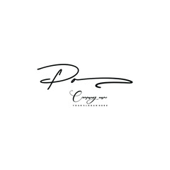 PO initials signature logo. Handwriting logo vector templates. Hand drawn Calligraphy lettering Vector illustration.