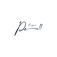 PO initials signature logo. Handwriting logo vector templates. Hand drawn Calligraphy lettering Vector illustration.