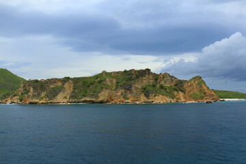 Fototapeta na wymiar Sea and Hill View on the Island, Labuan Bajo, Flores, Indonesia