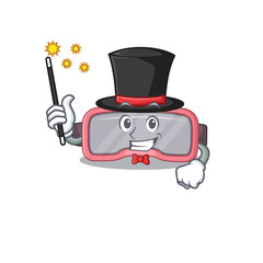 Obraz premium A smart Magician of vr glasses caricature design style