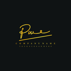 PU initials signature logo. Handwriting logo vector templates. Hand drawn Calligraphy lettering Vector illustration.