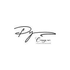 PY initials signature logo. Handwriting logo vector templates. Hand drawn Calligraphy lettering Vector illustration.