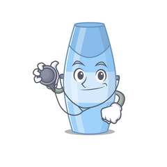 A dedicated shampoo doctor caricature design working with tools