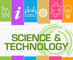 Science And Technology Colorful Binary Stripes AI Symbols 