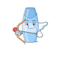 A lovable shampoo as a romantic cupid cartoon picture with arrow