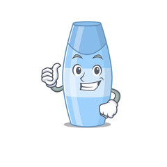 Shampoo cartoon picture design showing OK finger pose