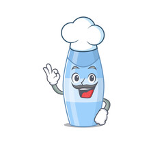 Shampoo chef cartoon drawing style wearing iconic chef hat