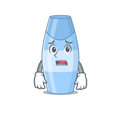 Cartoon image design shampoo showing worried face