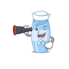 A cartoon image design of shampoo Sailor with binocular