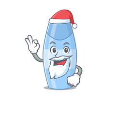 cartoon character of shampoo Santa with cute ok finger