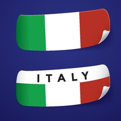 Italy flag label