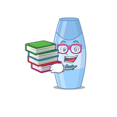 Shampoo student mascot design read many books when study at home