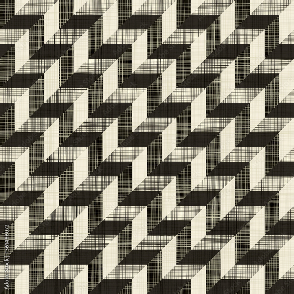 Fototapete Abstract seamless striped geometric pattern on texture background in retro colors. Vector zigzag pattern can be used for ceramic tile, wallpaper, linoleum, textile, web page background