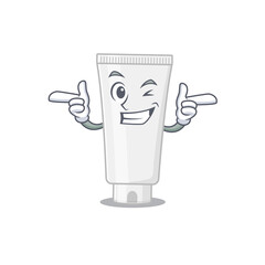 Caricature design concept of shower gel with funny wink eye