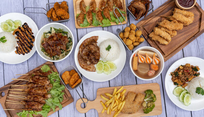 Fried Grilled Food with Mala Salsa Sauce  