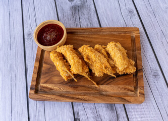 Fried Grilled Food with Mala Salsa Sauce  