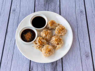 Fried Grilled Food with Mala Salsa Sauce  