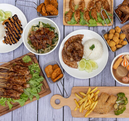 Fried Grilled Food with Mala Salsa Sauce  
