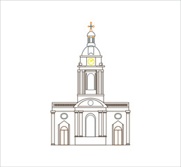 St Philip's Cathedral Birmingham in England. illustration for web and mobile design.